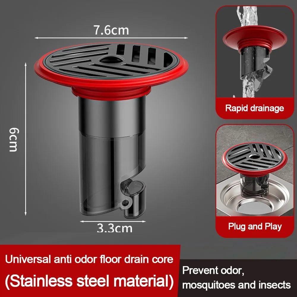 Stainless Steel Shower Floor Drain Backflow Preventer Self-Closing Sink Strainer Anti-odor Insectproof Drain Filter Plug Oasis Select 4
