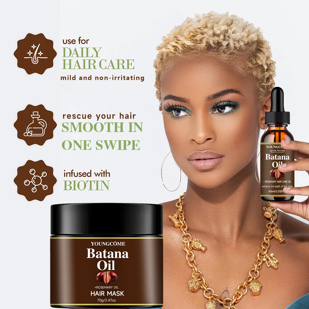 Batana & Rosemary Oil Hair Mask & Serum Set | 2-Piece Duo Hair Care Set Oasis Select