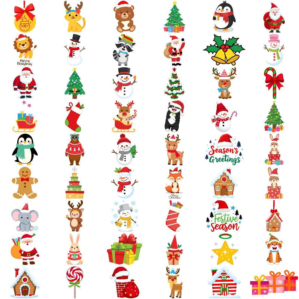 54-Piece Waterproof Temporary Tattoo Stickers – Holiday & Xmas Temporary Tattoo Stickers Oasis Select 1A-3X3cm