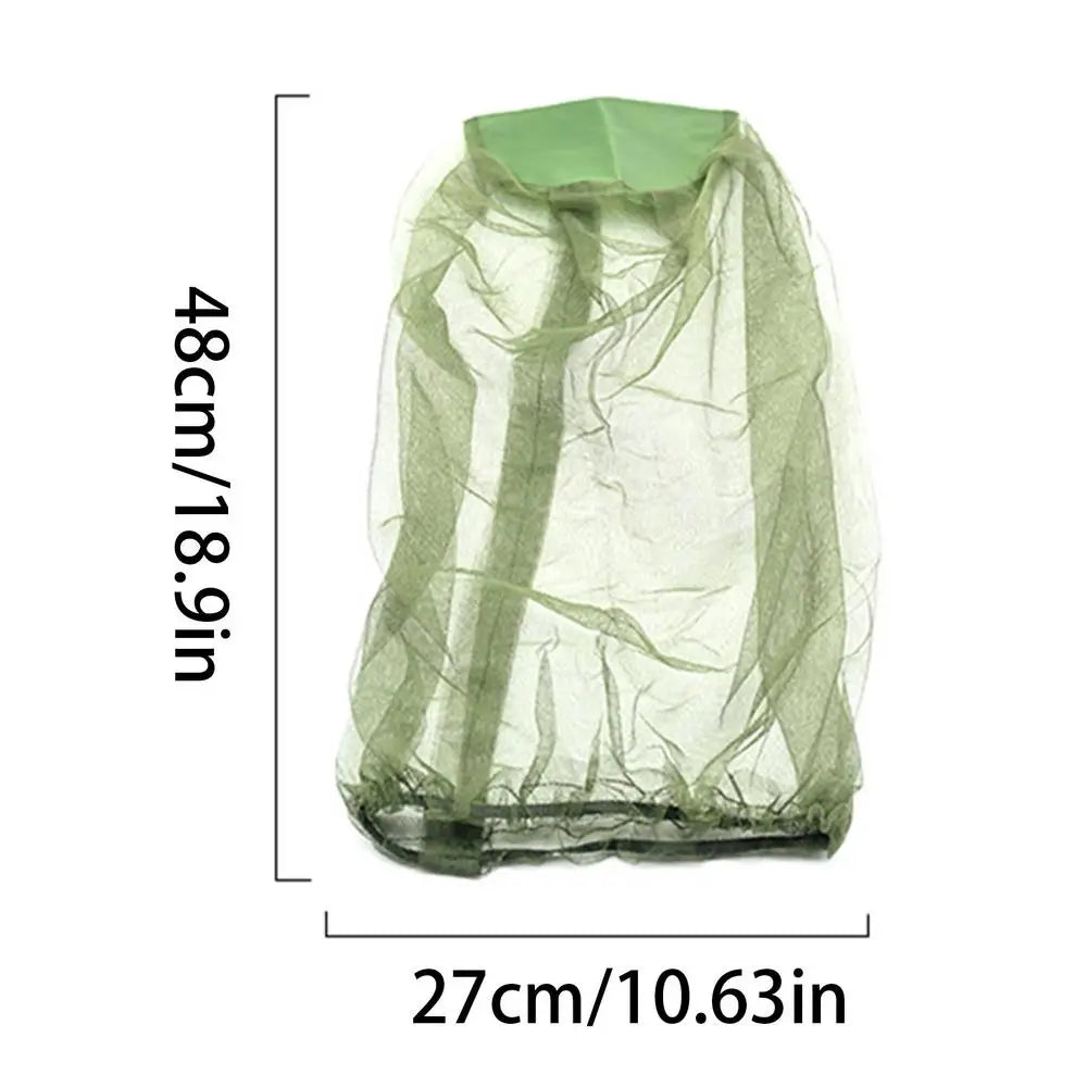 1PC Outdoor Head Face Mask Hat Net Cover Anti-mosquito Cover Mosquito Net Cap Travel Breathable Head Mesh Covers Fishing Caps Oasis Select Green