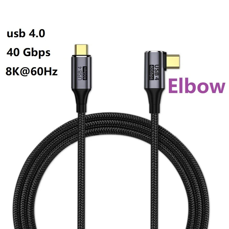PD 100W 5A Fast Charging USB4.0 Thunderbolt 3 40Gbps 20Gbps Data Cable USB C to Type C 4K 8K@60Hz Video Cable For Macbook Pro Oasis Select 40Gbps straight 1 0.5m
