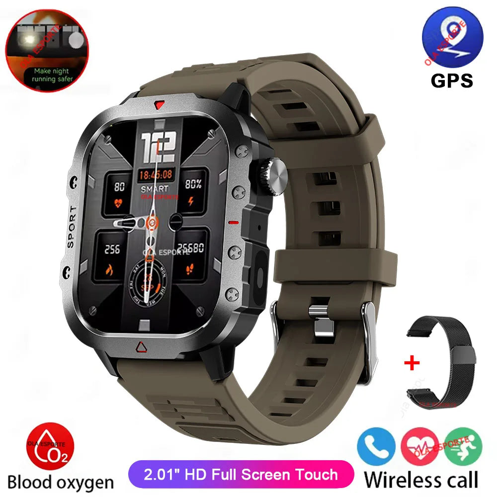 Military Smart Watch 3ATM GPS BT Calls Fitness Tracker HW12