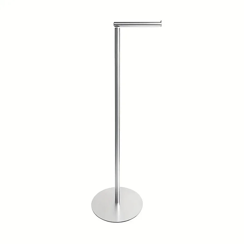 Free Standing Toilet Paper Holder Stainless Steel No Drilling Weighted Stable Base for Bathroom RV ect Oasis Select silvery China Mainland