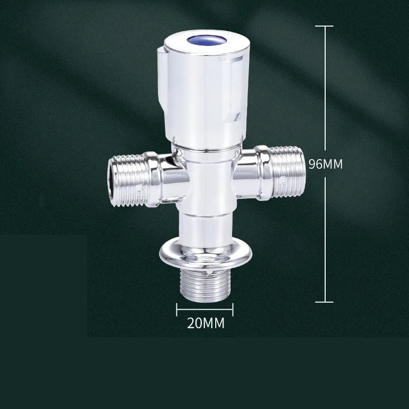 Plastic Angle Valve Faucet Water Stop Valve Toilet Filling Control Tap Switch for Bathroom Kitchen Replacement Accessories Oasis Select Silver-Double