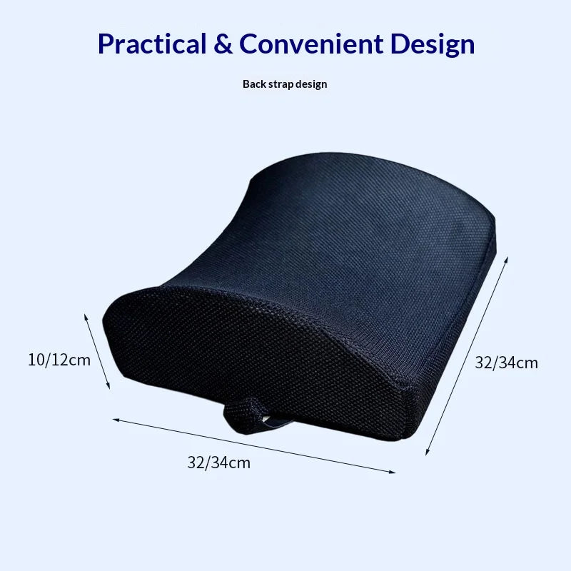 Car Lumbar Support Cushion Memory Foam Waist Pillow 2 Colors Auto Seat Back Cushion for Car Home Office Pain Relief Oasis Select