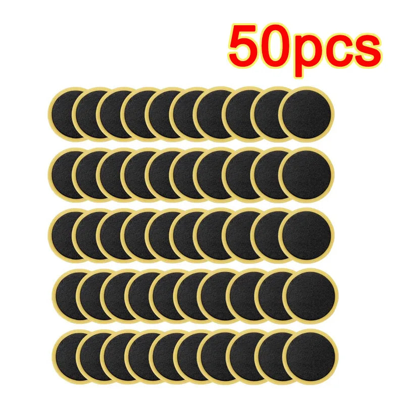 30/20/10 PCS Bicycle Glue-free Tire Patches Tool Quick Repairing Tyre Protection Patch Adhesive Quick Drying Bike Accessories Oasis Select 50pcs- (2.9cm)