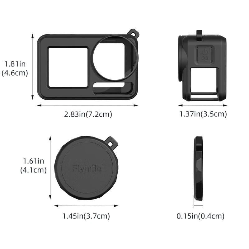 Silicone Case & Lens Cap for DJI Action 5 Pro / 4 / 3