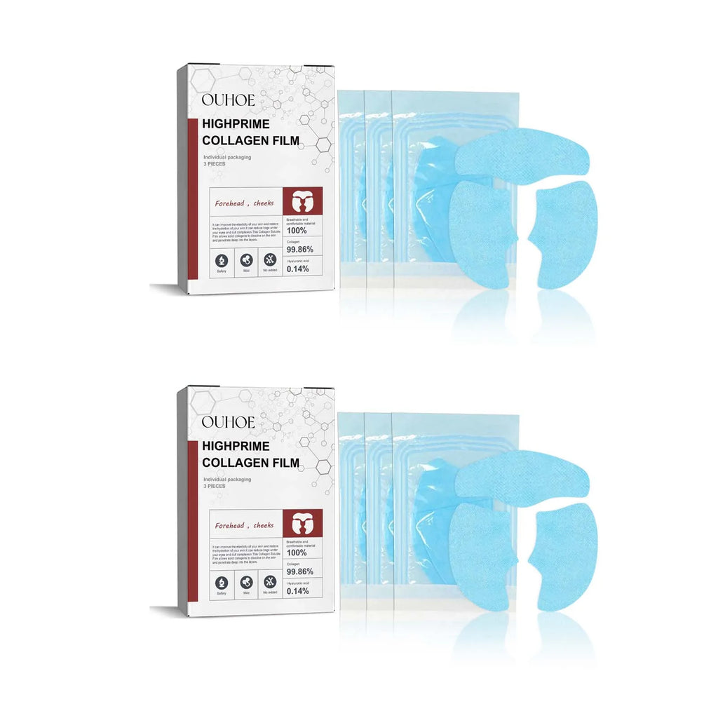 Collagen Membrane Set Paper Soluble Facial Mask Cheek Sticker Forehead Patch Fade Smile Lines Patches Tightening Skin Care Oasis Select 6Pcs