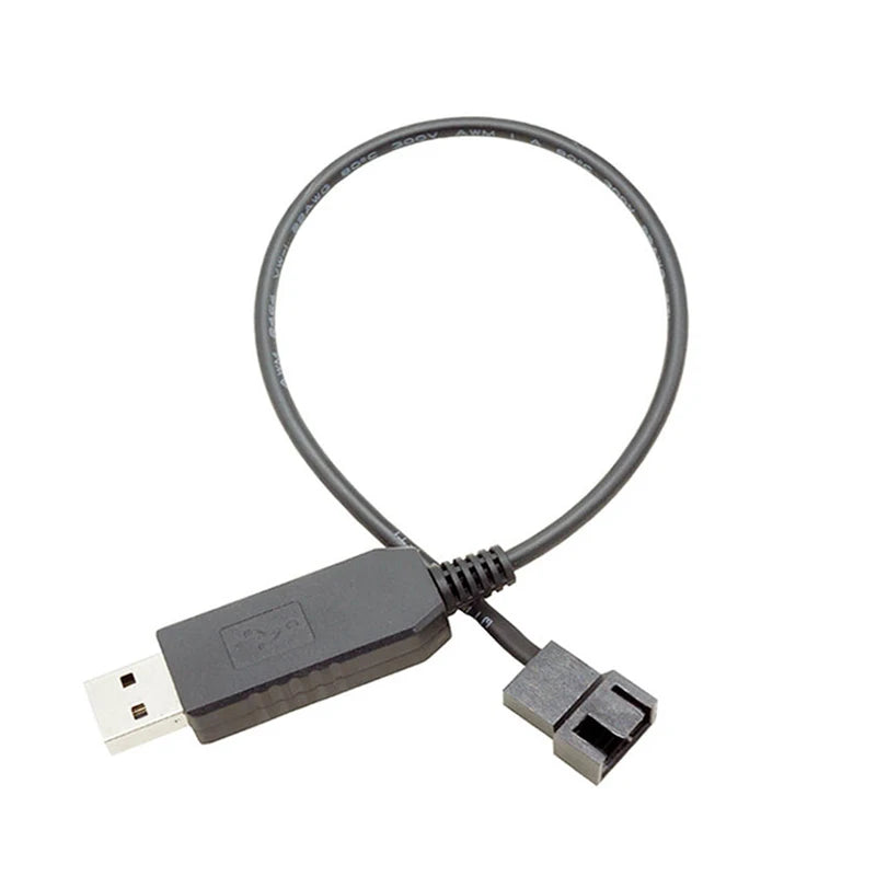 USB to 4-Pin PWM 5V–12V Boost Cable for PC Cooling Fans