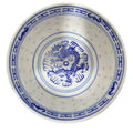 Blue and White Porcelain Bowl Chinese Orchid Bowl Traditional Ceramic Dragon Bowl Old Style Dessert Rice Bowl Oasis Select 1Pcs Dragon 6 inch