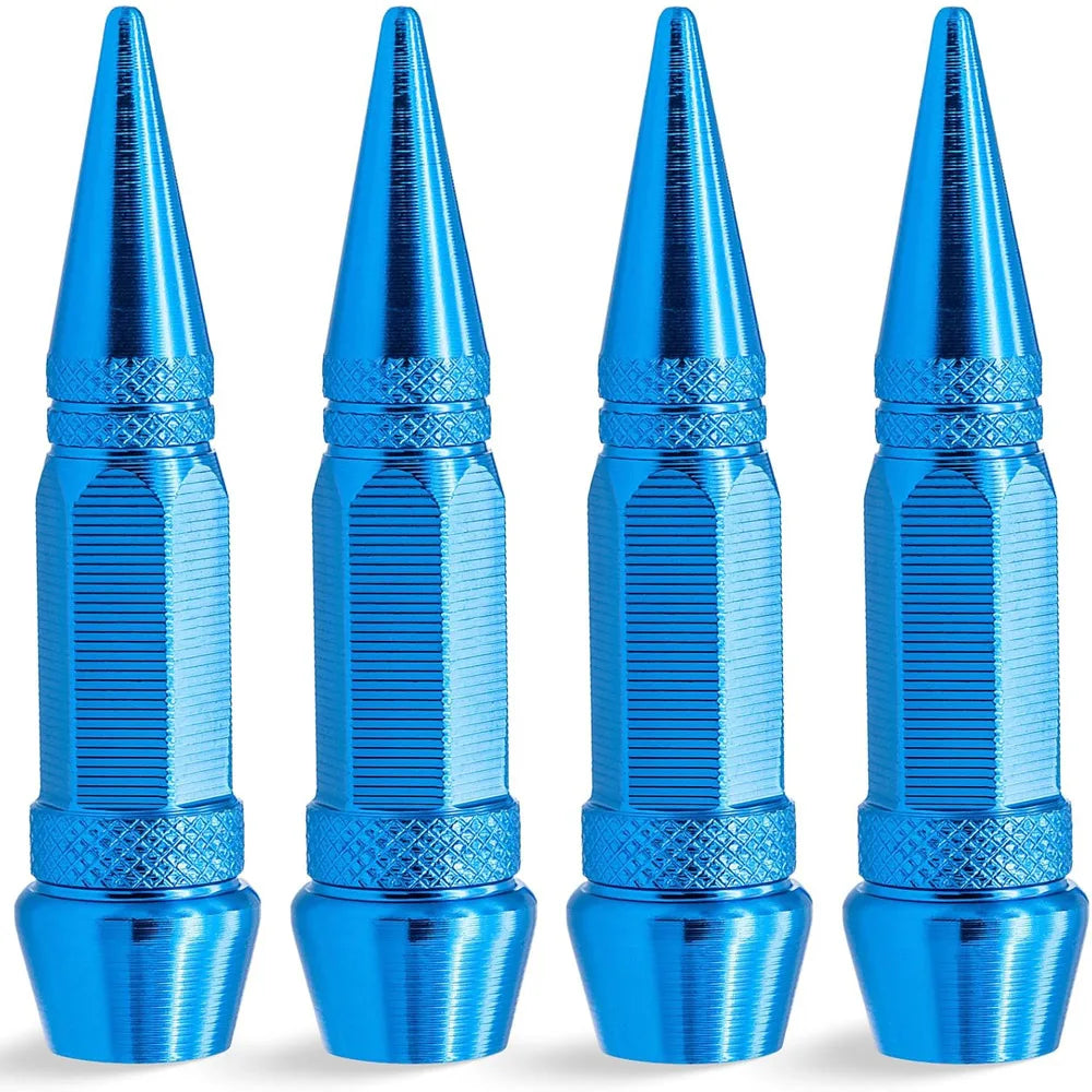 4Pcs 60mm Valve Caps, Aluminum Alloy Dustproof and Waterproof Tire Valve Stem Caps, Suitable for Cars, Trucks and Motorcycles Oasis Select Sky blue-4Pcs