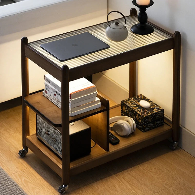 Medieval removable trolley storage rack, bedside table, living room, sofa side, tea table, food storage rack Oasis Select