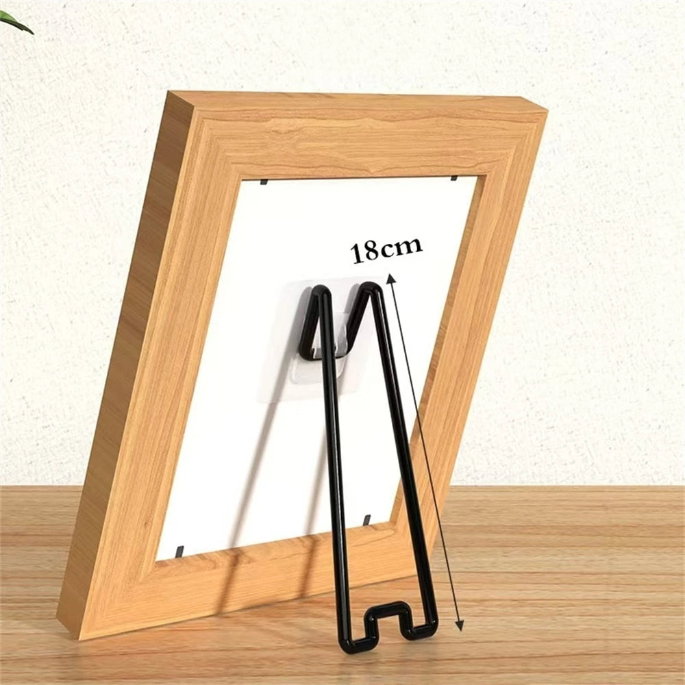 No Drill No Nail Photo Frame Stand Desktop Display Holder For Pictures Albums And Artwork Easy Setup Sturdy Support Only Bracket Oasis Select Black-M 3-9