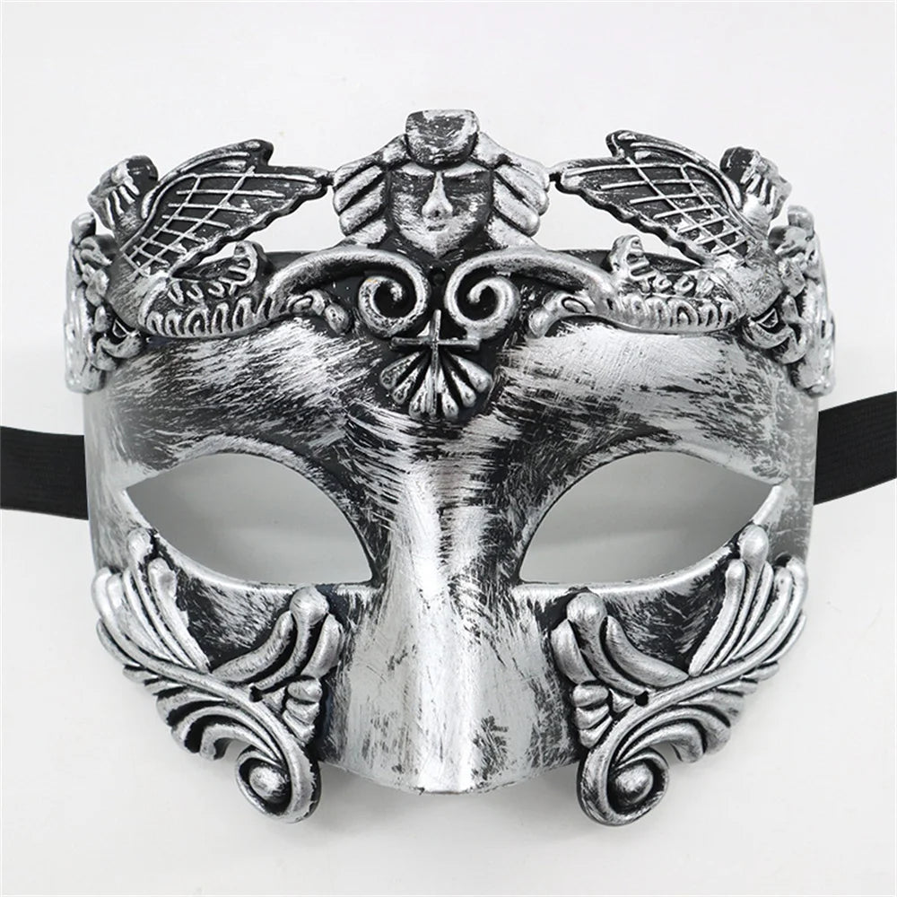 Men Masquerade Ancient Greco-Roman Warrior Eye Masks Halloween Party Cosplay Costume Accessories Sexy Half Face Mask Props Oasis Select