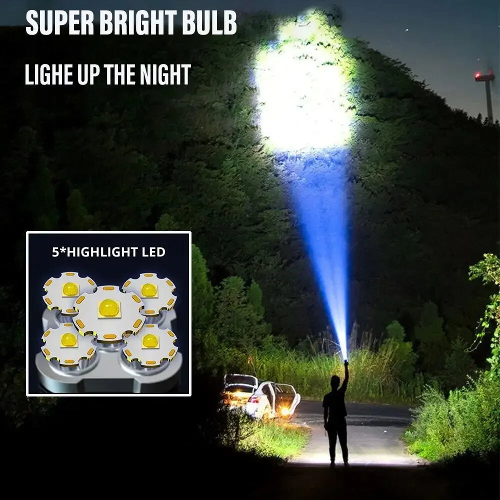 Flashlight High Lumens Rechargeable,Powerful Tactical Flashlights,COB Light,IPX6 Waterproof Flash Light for Camping,Emergencies Oasis Select