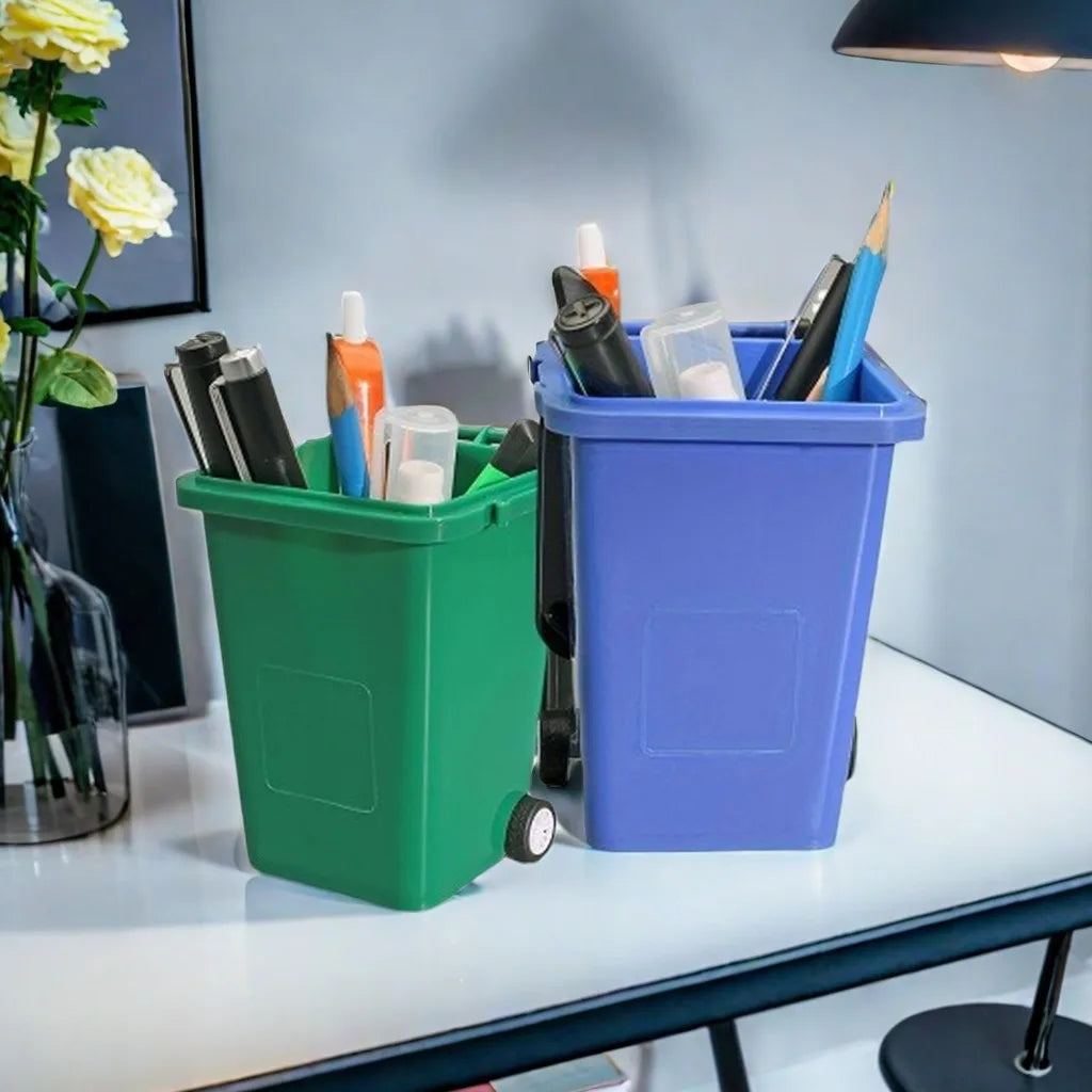 2pcs Mini Trash Can Pen Holders for Office Desk, Lightweight Plastic Organizer, Desk & Drawer Organizer for Home Storage Oasis Select