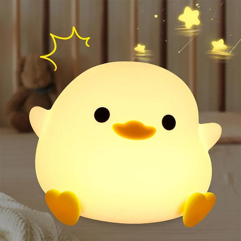 DoDo Duck Night Light, Cute Duck Lamp, Rechargeable Dimmable Nightlight, Silicone LED Bedside Lamp Nursery Touch-Sensitive Oasis Select