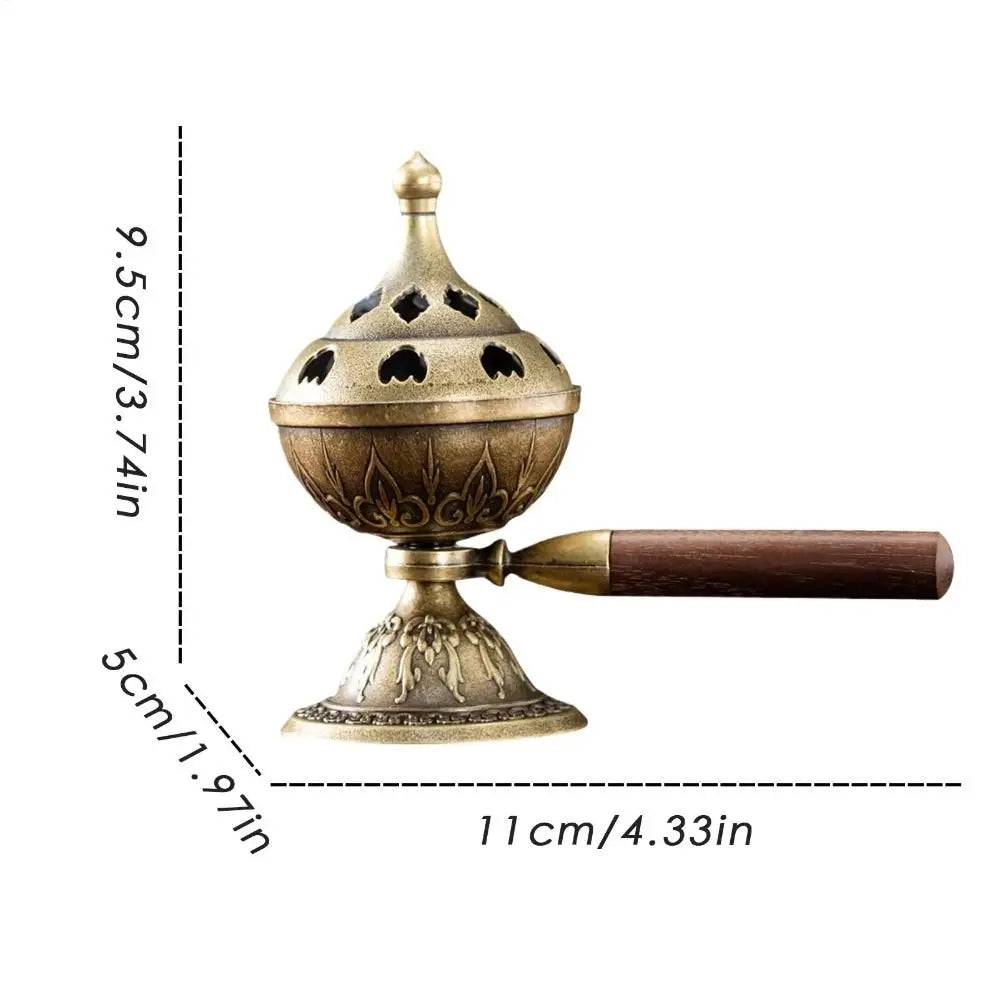 Vintage Alloy Sandalwood Incense Burner Elephant Lucky Hollow Out Lotus Incense Censer Year of the Horse Mini Three Legged Stove Oasis Select