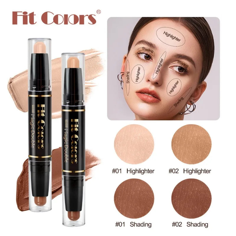 Double-Head Highlighter & Concealer Contour Stick – Waterproof