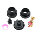 1Set IBC Tote Adapter for 275-330 Gallon Water Tank Fittings 2.44" Fine & 2.36" Coarse Thread 1/2" MNPT ×3/4" GHT Valve Faucet Oasis Select Default Title