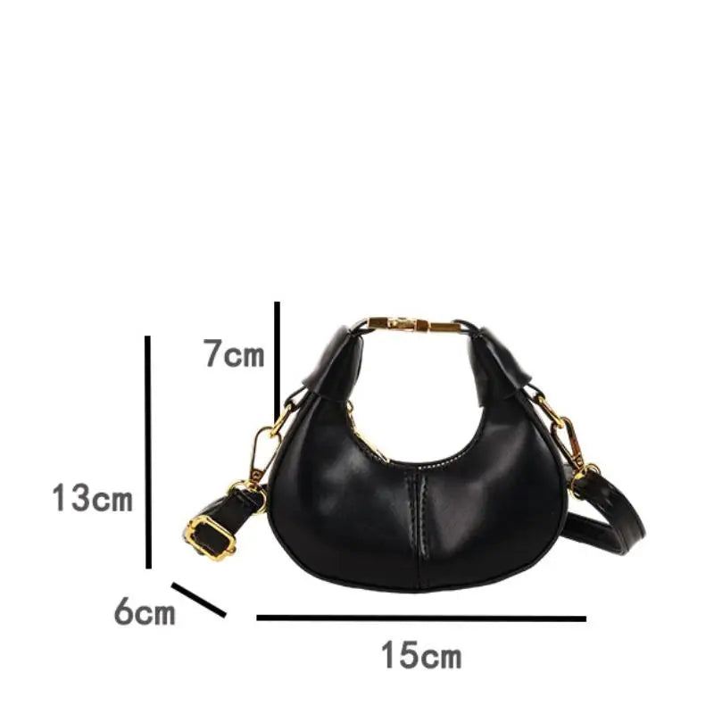 Women's Mini PU Leather Crossbody Bucket Bag | Gold Hardware