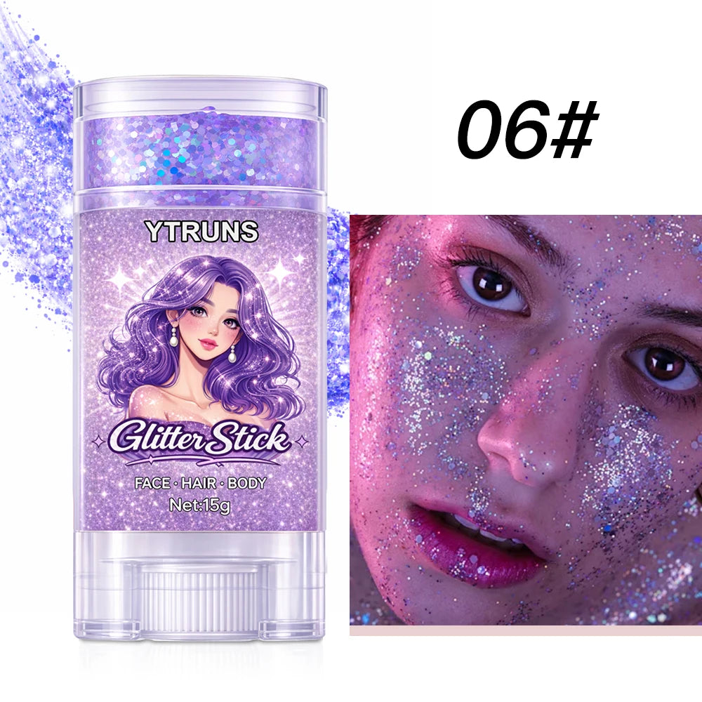 YTRUNS Star Glitter Gel Stick – Face & Body Shimmer 15g