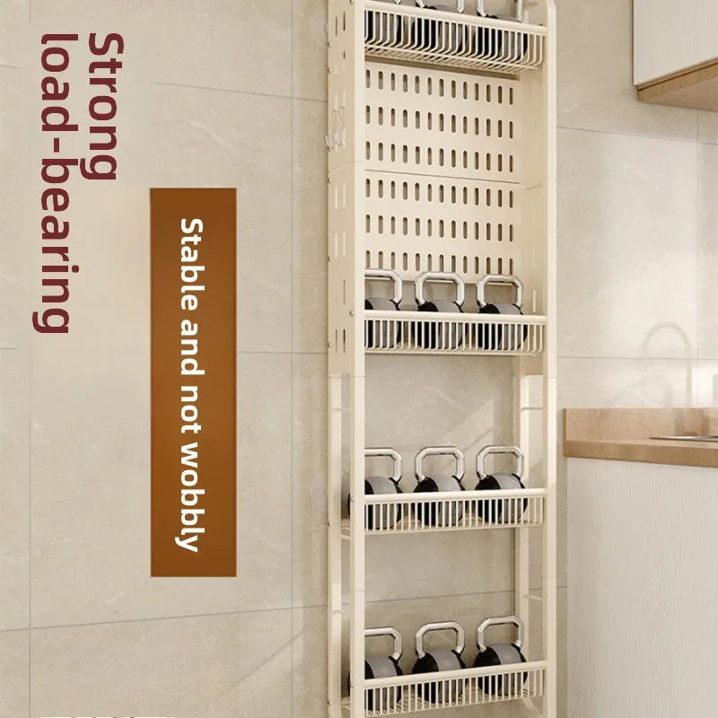 Kitchen door rear rack against the wall hole board hanger refrigerator side storage free punching bathroom crack rack Oasis Select