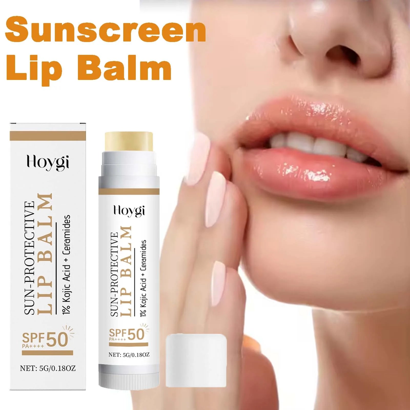 Sun Protective Lip Balm SPF50+ Hydrating Lip Sunblock Fade Lip Lines Nourishing Moisturizing Brighten with Kojic Acid Ceramide Oasis Select