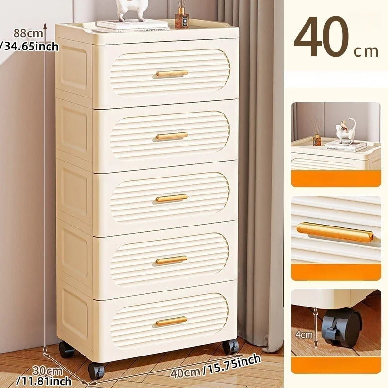 15.75 Inch Multifunctional Drawer Storage Cabinet,3-6 Tier Rolling Mobile Organizer,Large Capacity for Snacks/Clothes/Books Oasis Select 5 layers