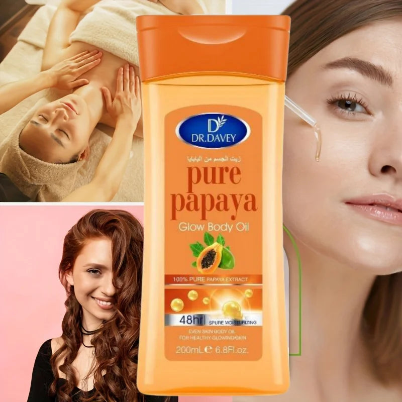 DR.DAVEY 200ml Papaya Body Oil – Massage & Skin Care