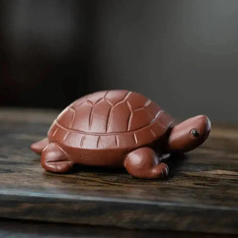 Zisha Tea Pet Turtle Small Turtle Culpture Tea Ornament Craft Accessories Oasis Select