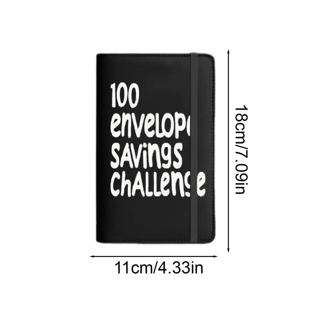 Envelope Money Saving Book Budget Binder 100 Days Tracker Envelopes for Budget Management Home School Men Women Children Oasis Select Black