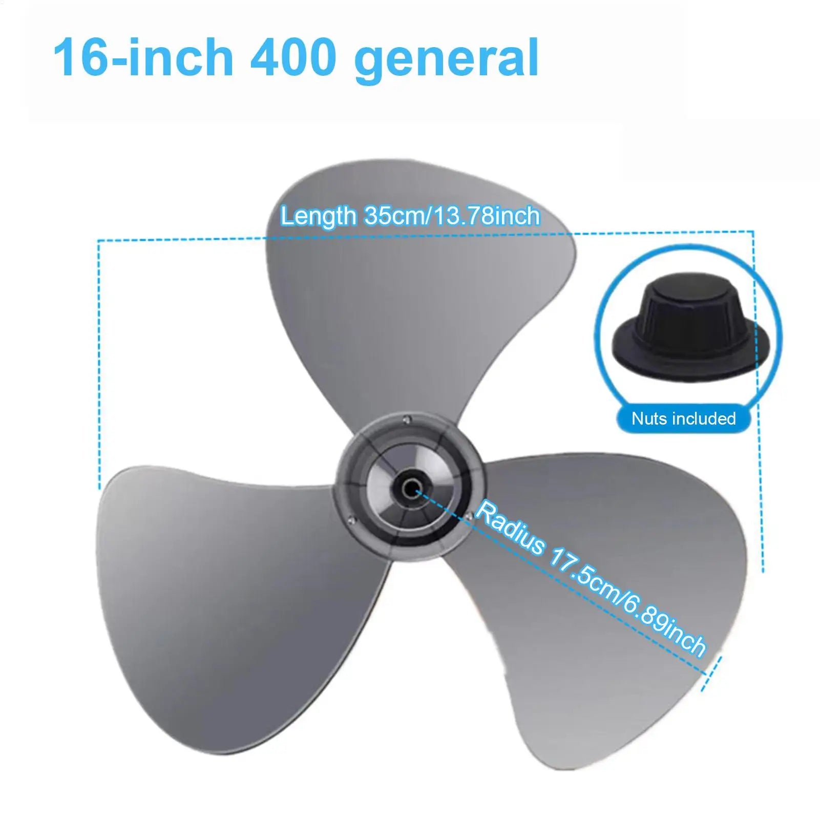 1pcs Fan Blade 16inch Plastic Fan Blade 3 Leaves For Standing Pedestal Floor Wall Table Fanner Electric Fan Accessories Oasis Select