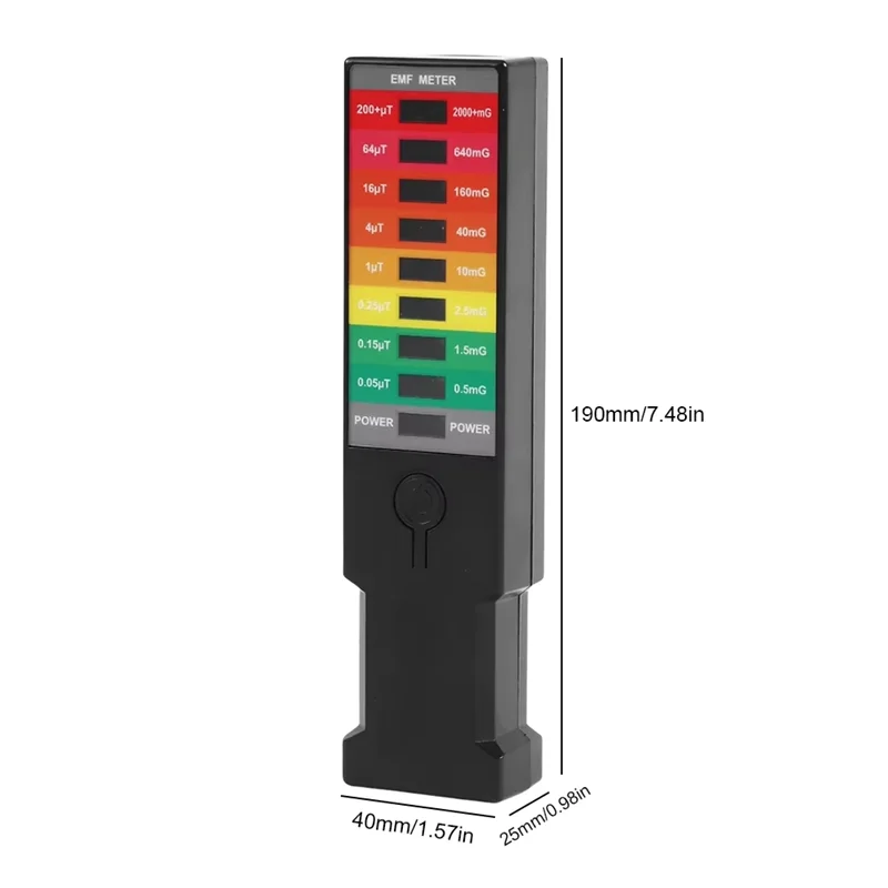 WISH High Precision EMF Magnetic Field Monitor 8 LED Radiation Dosimeter Detector Portable Handheld New Oasis Select