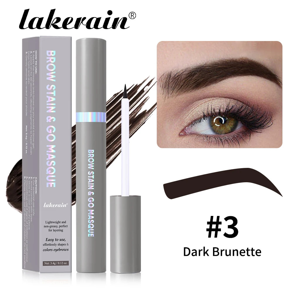 Lakerain Eyebrow Staining Masque Stackable Colors Long Lasting Makeup Effect Smudge-Resistant Moisturizing Eyebrows Dye Cosmetic Oasis Select Dark Brunette