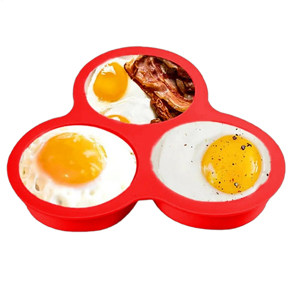 3-Cavity Round Egg Tray Silicone Molds for Air Fryer Air Fryer Muffin Pan Reusable Silicone Egg Mold Air Fryer Egg Pan Cooking Oasis Select