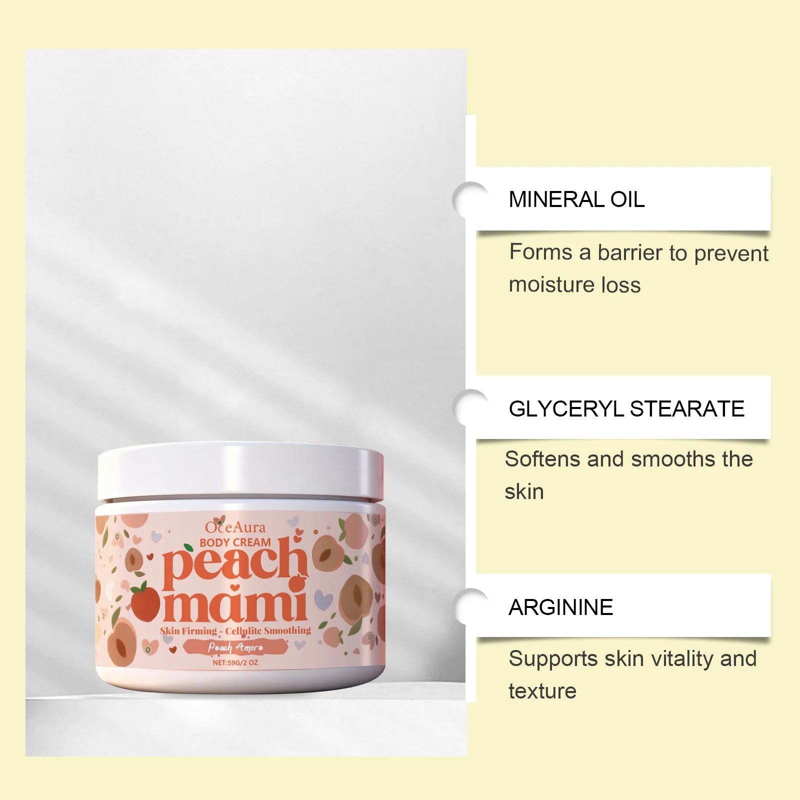OceAura Peach Firming Body Cream – Tighten, Lift & Hydrate Firming Body Cream Oasis Select