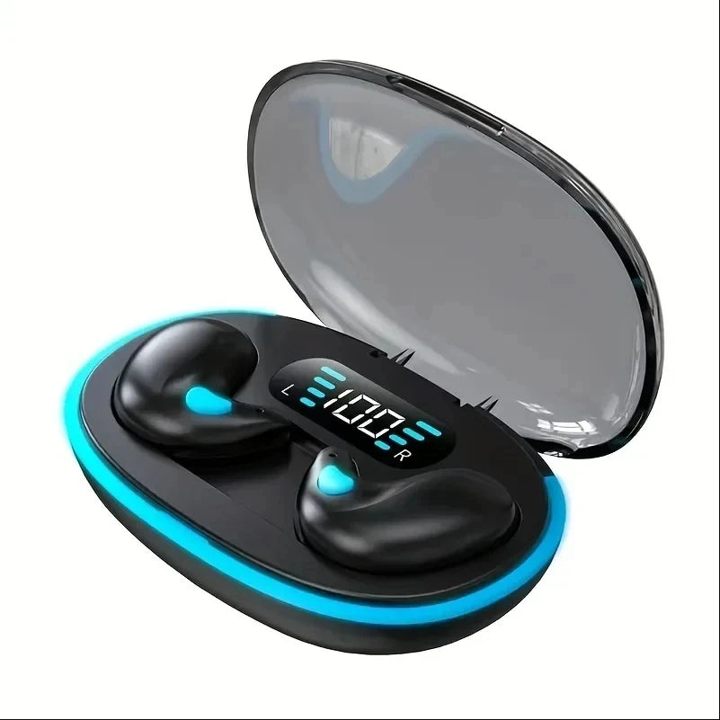 X55 Sleeping Earbuds Wireless Mini Headphones For Work TWS Bluetooth Earphone Stereo Hidden Headsets with Mic HD Call Sport Oasis Select Black
