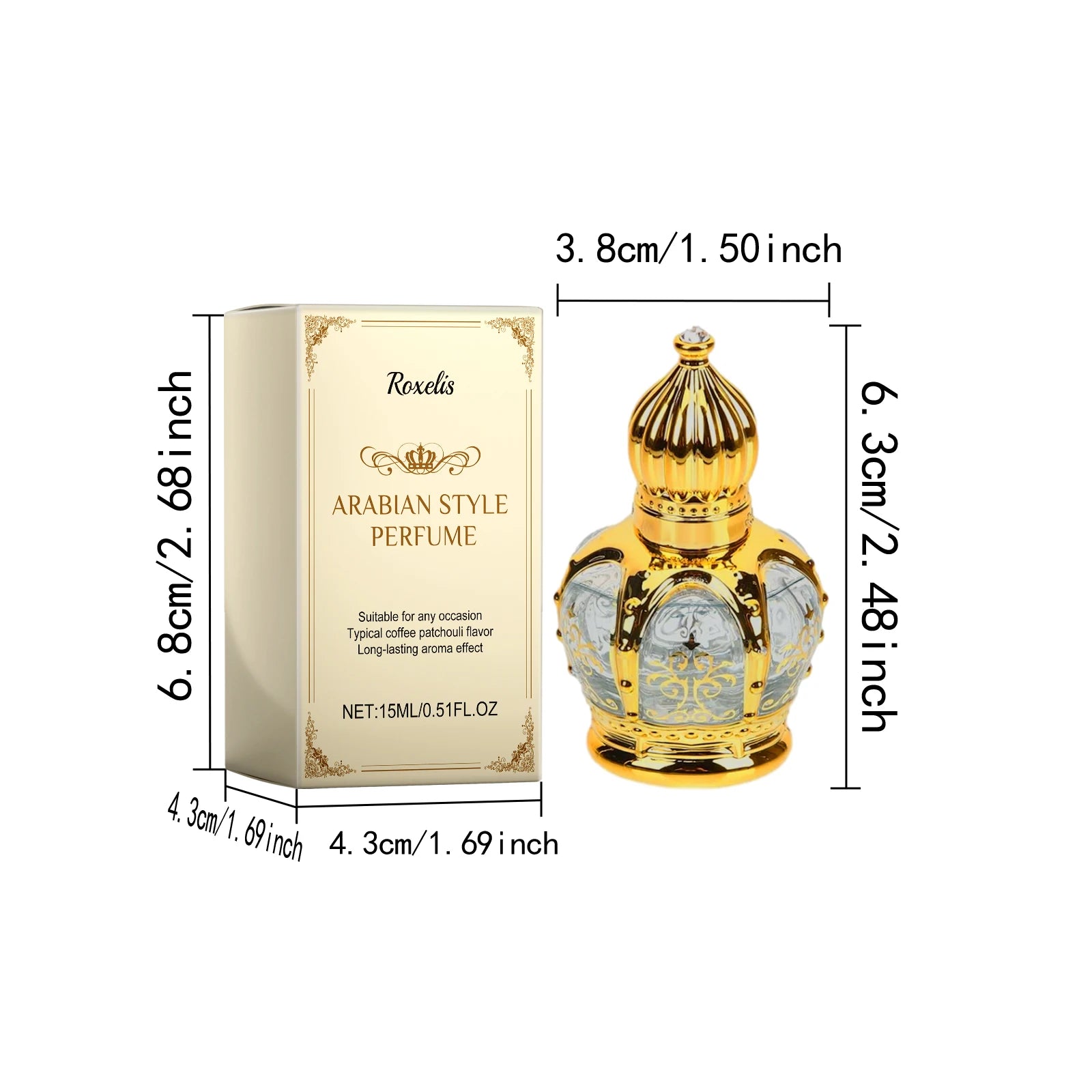 15ML Unisex Coffee Patchouli Perfume Lasting Unique Fragrance Natural Fresh & Elegant Scent Charm Enhancement Perfume for Dating Oasis Select