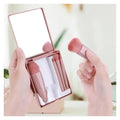 5pcs Mini Travel Size Makeup Brushes Set Complete Function Cosmetic Brushes Kit with Storage Case And Mirror for On-the-Go Oasis Select pink