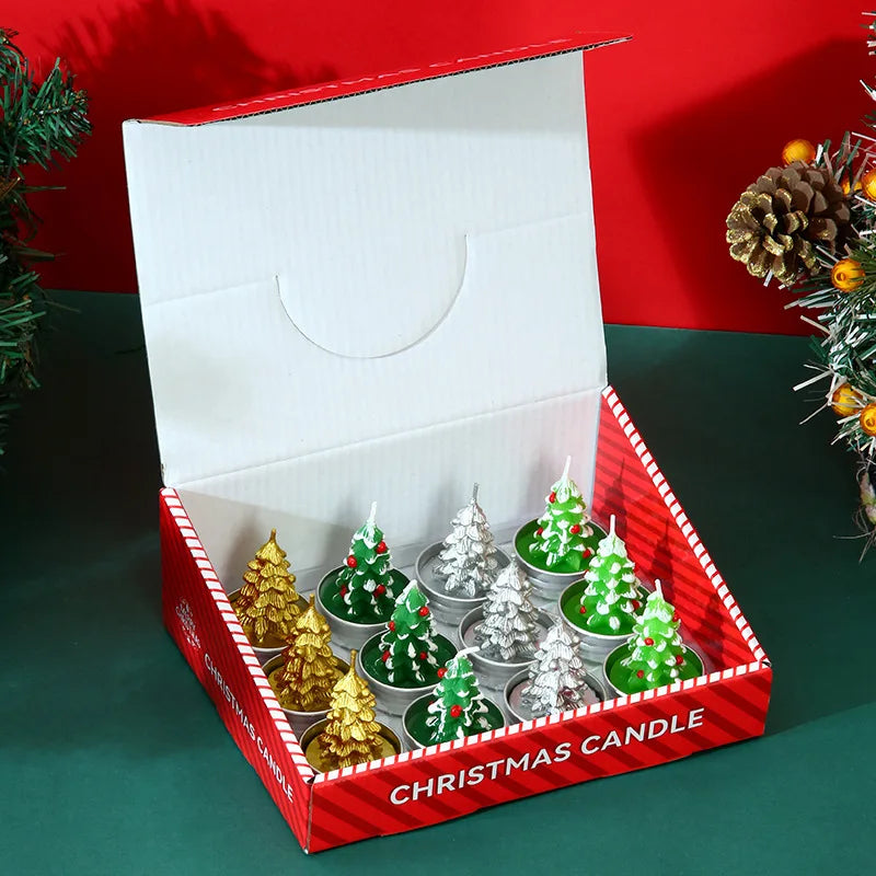 Christmas Mini Candle Set – 12 Festive Paraffin Wax Figures