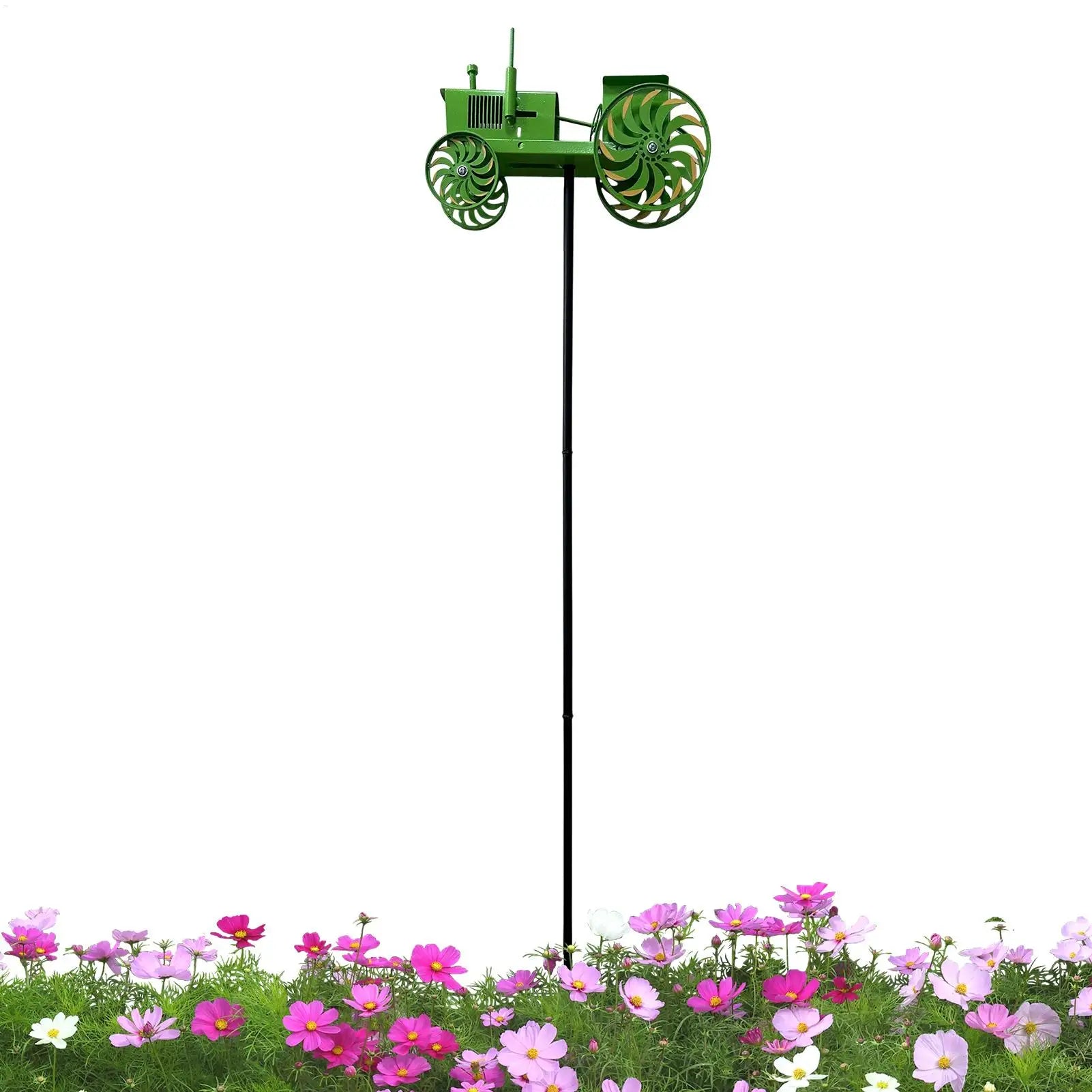 Tractor Wind Spinners Outdoor Tractor Motion Art Wind Sculpture Outdoor Decor Metal Windmill Stake for Front Yard Patio Porch Oasis Select
