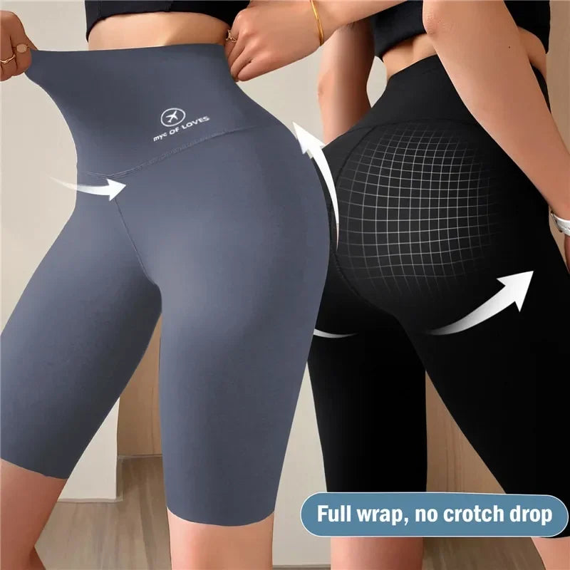 Women Butt Lifting Yoga Shorts Elastic Workout High Waist Tummy Control Ruched Booty Pants Seamless Gym Compression Tights Oasis Select