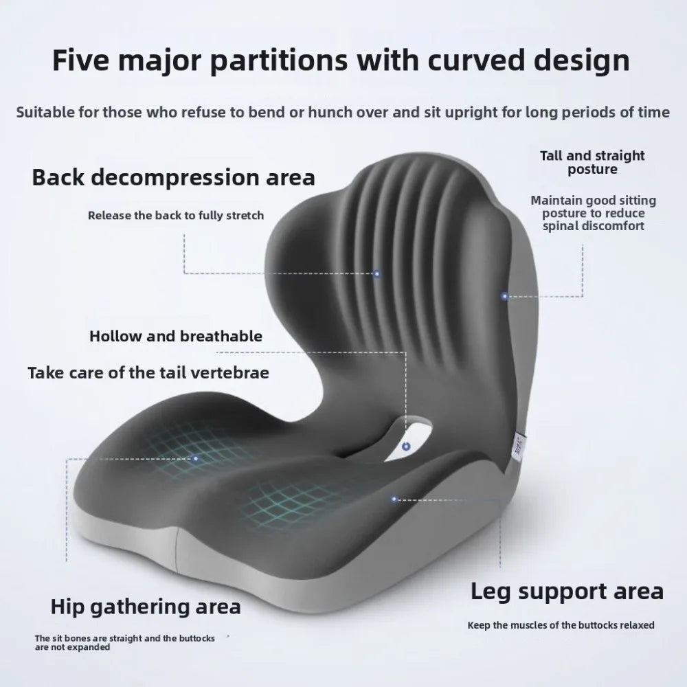 Soft Memory Cotton Seat Cushion Office Sedentary Seat Cushion Decompression Sitting Posture Correction Artifact Chair Cushion Oasis Select