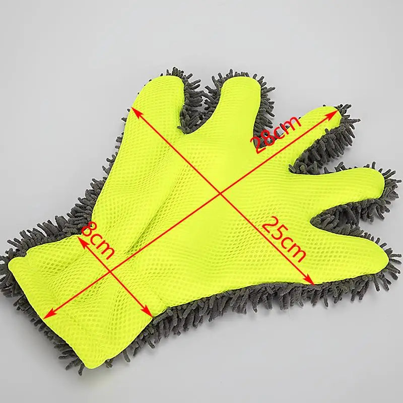 1/2Pcs Car Wash Gloves Microfiber Wipe Car Sponge Free Car Wash Cleaning Coral Velvet Double-Sided Cleaning Tool Oasis Select