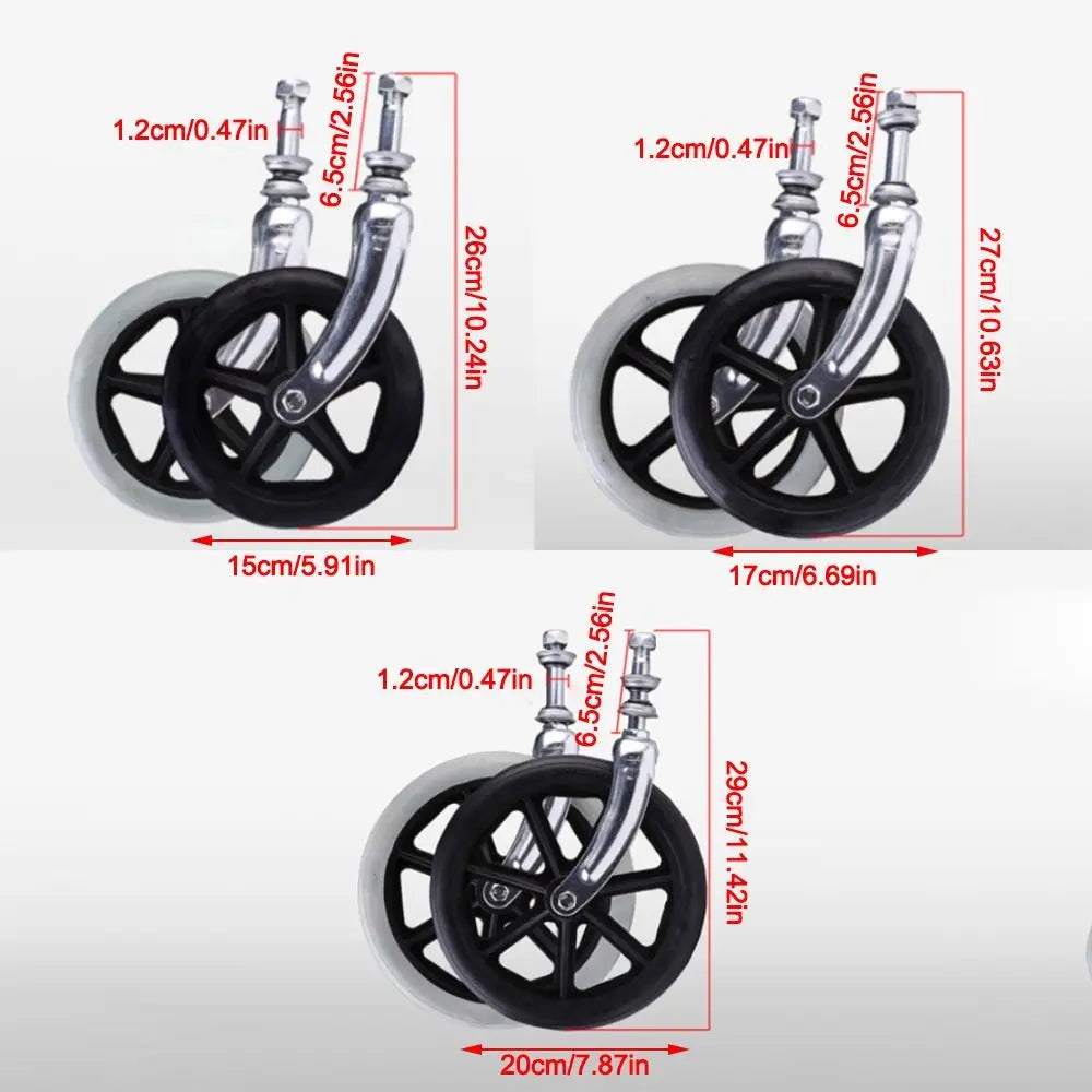 Rubber Wheelchair Front Castor Anti Slip 6/7/8Inch Shopping Cart Wheels with front fork Replacement Travelling Trolley Caster Oasis Select