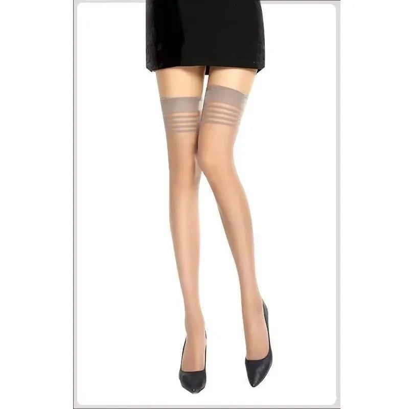 1/2/3pairs Sexy Women Thigh High Socks Lingerie Striped Nylon Long Socks Thigh High Stockings Female Hosiery Knee High Socks Oasis Select 1pairs coffee One Size