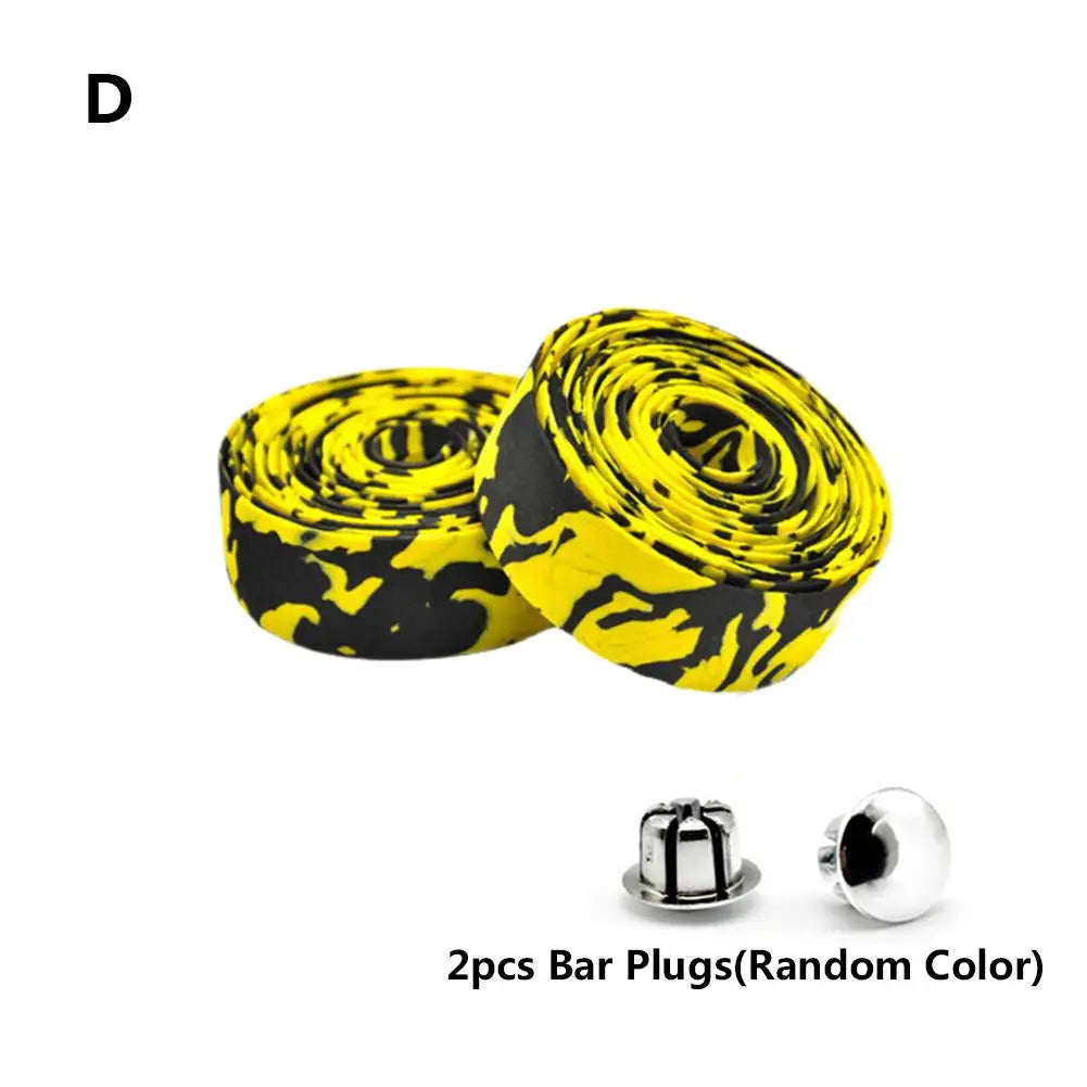 2pcs Road Bike Handlebar Tape Camouflage Cycling Wrap Wicking Tape Damping Stretch Absorb Sweat Anti-slip Handle Bicycle Belt Oasis Select D
