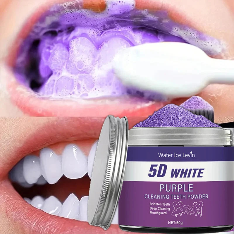 Purple Teeth Whitening Powder 50g – Pearl Essence Deep Clean Teeth Whitening Powder Oasis Select