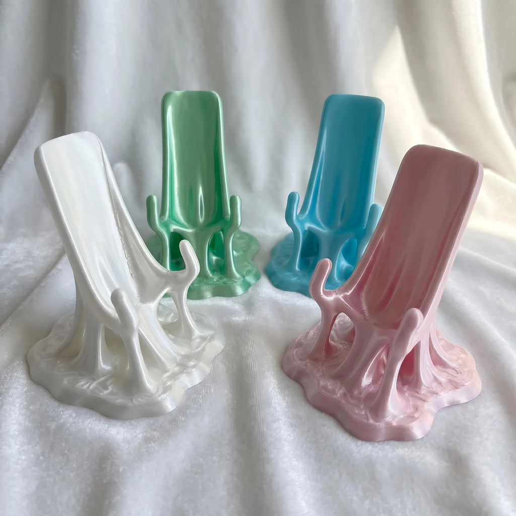 Melting Liquid Fluid Phone Stand 3D Printed Portable Desktop Cell Phone Holder Mobile Cradle Home Office Kawaii Table Decor Gift Oasis Select